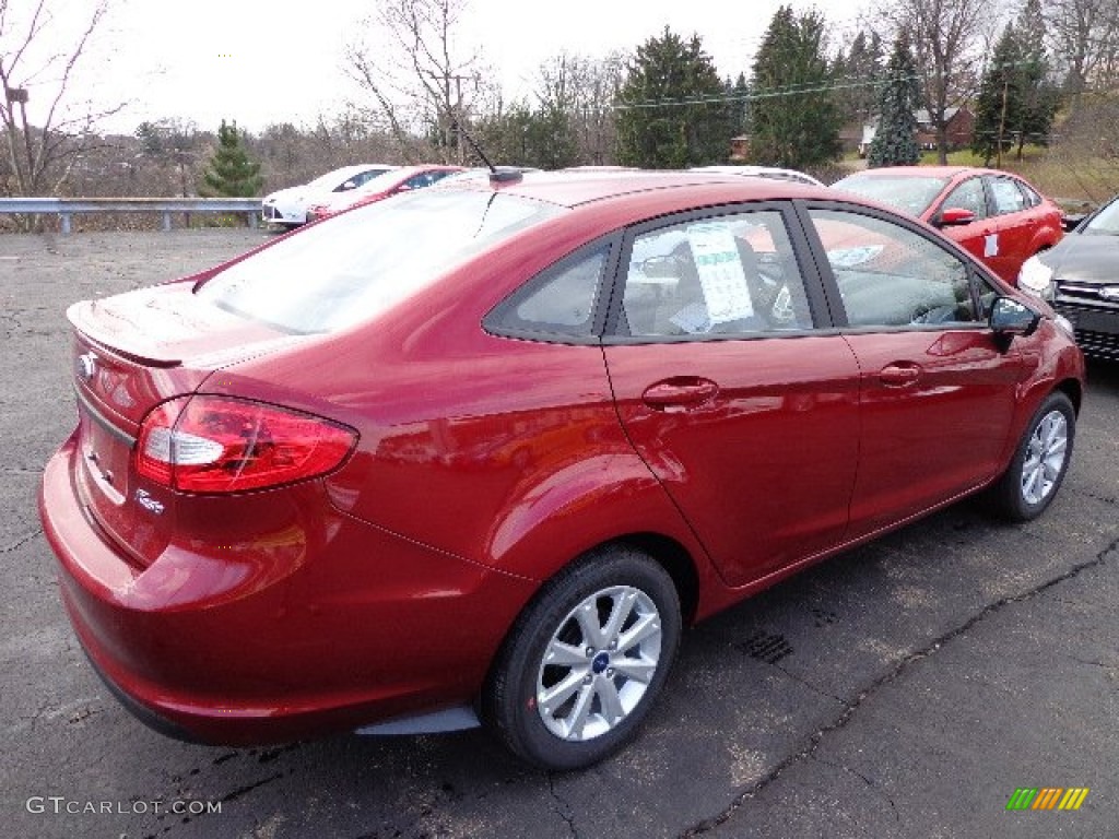 2013 Fiesta SE Sedan - Ruby Red / Charcoal Black/Light Stone photo #2