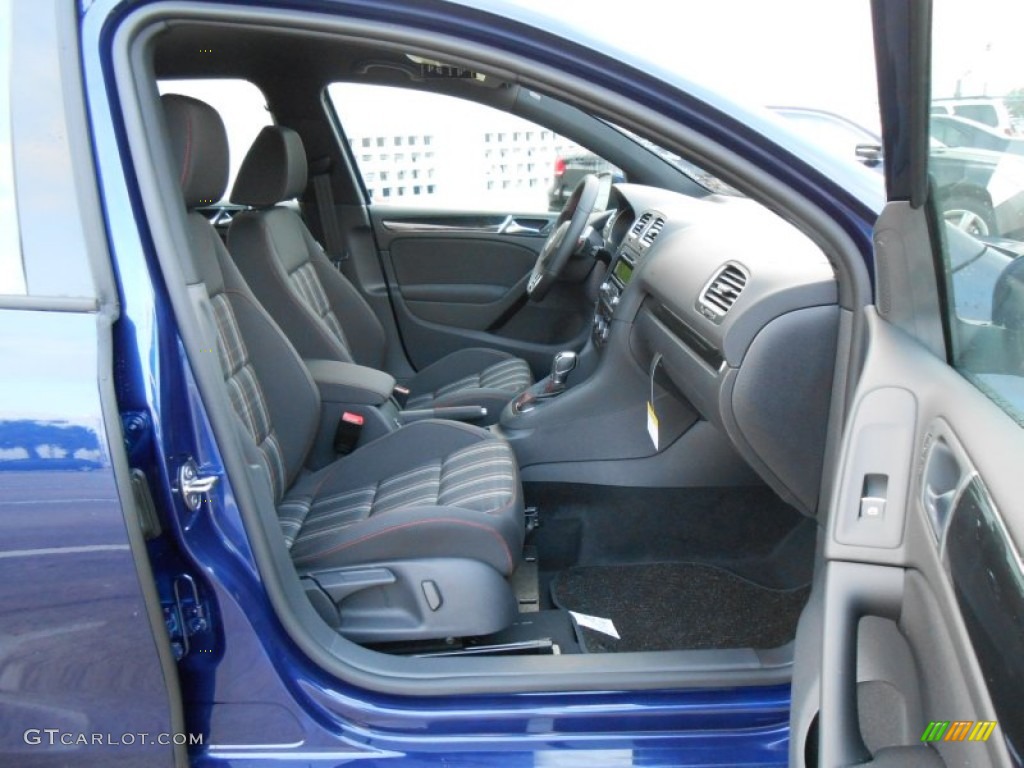 2013 GTI 4 Door - Shadow Blue Metallic / Interlagos Plaid Cloth photo #13
