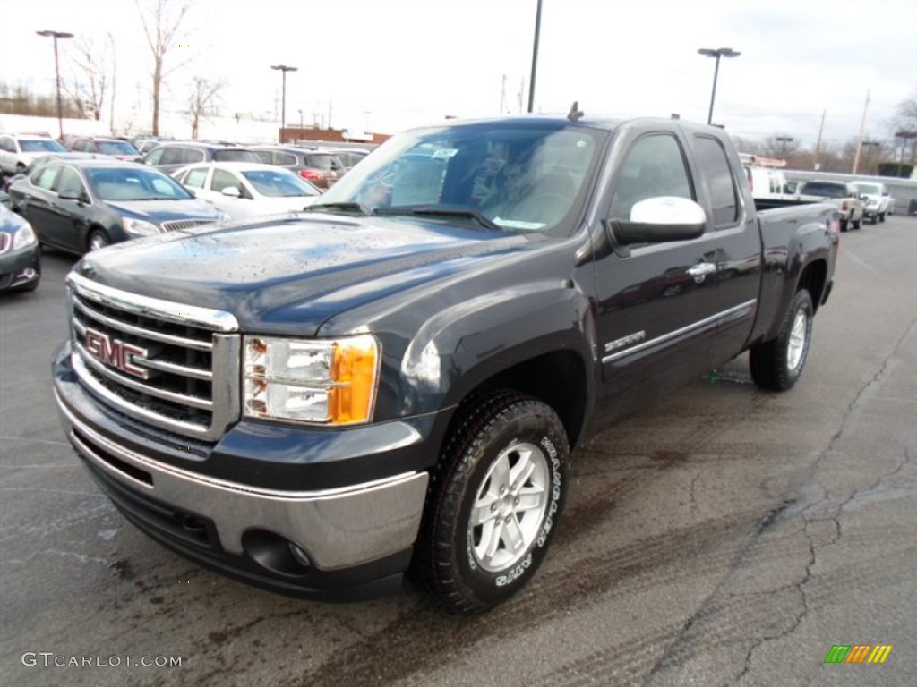 2013 Sierra 1500 SLE Extended Cab 4x4 - Graphite Blue Metallic / Ebony photo #1