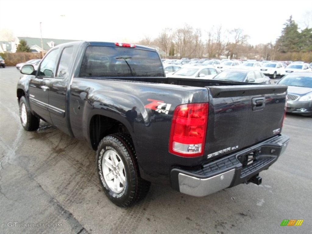 2013 Sierra 1500 SLE Extended Cab 4x4 - Graphite Blue Metallic / Ebony photo #5