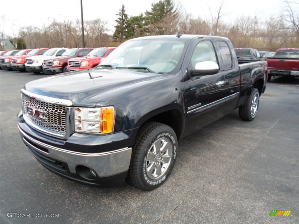 2013 Sierra 1500 SLE Extended Cab 4x4 - Graphite Blue Metallic / Light Titanium/Dark Titanium photo #1