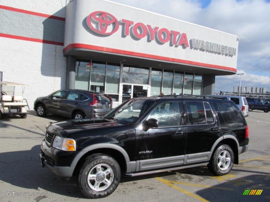 2002 Explorer XLT 4x4 - Black Clearcoat / Graphite photo #1