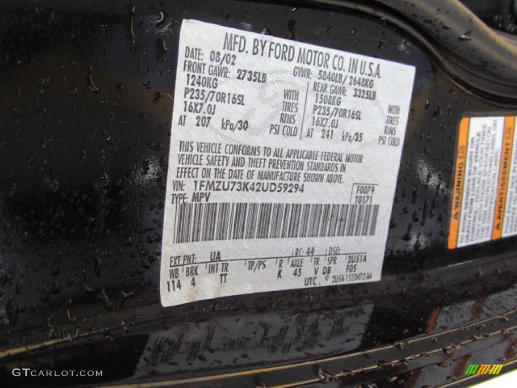 2002 Explorer XLT 4x4 - Black Clearcoat / Graphite photo #19