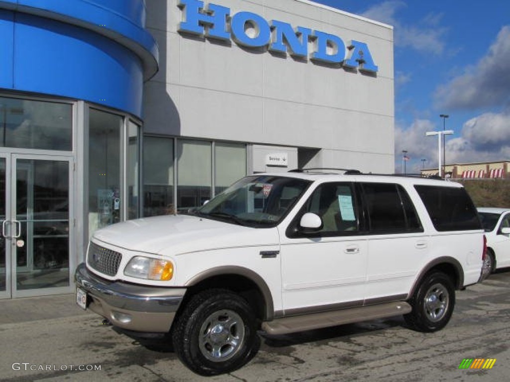 2001 Expedition Eddie Bauer 4x4 - Oxford White / Medium Parchment photo #1