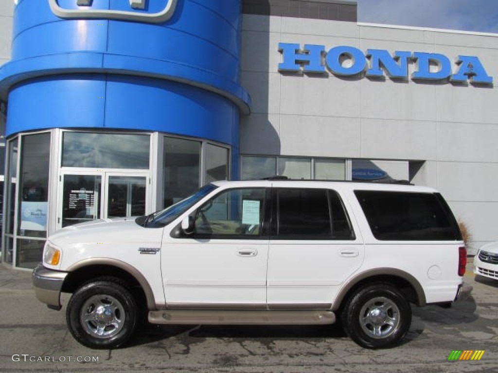 2001 Expedition Eddie Bauer 4x4 - Oxford White / Medium Parchment photo #2