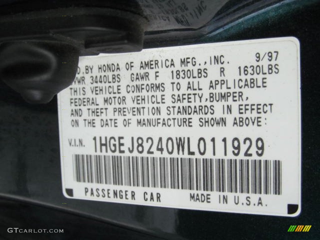 1998 Civic EX Coupe - Cypress Green Pearl / Gray photo #19