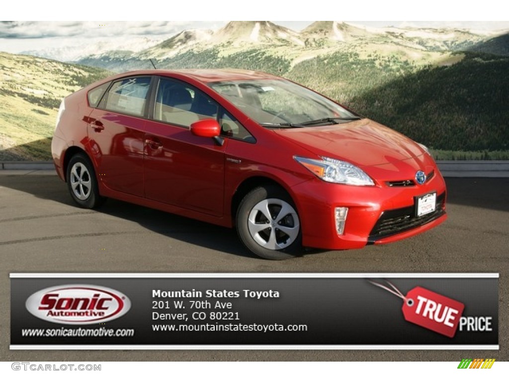 Barcelona Red Metallic Toyota Prius