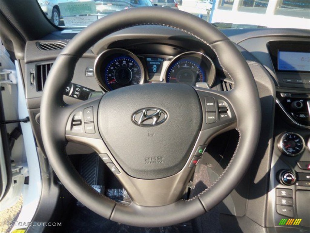 2013 Hyundai Genesis Coupe 2.0T Black Cloth Steering Wheel Photo #74395432