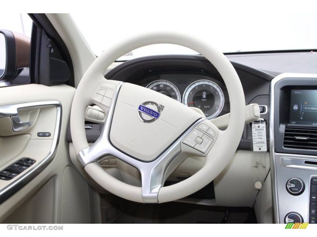 2013 Volvo XC60 3.2 Sandstone Steering Wheel Photo #74395741
