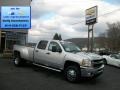 2013 Silver Ice Metallic Chevrolet Silverado 3500HD LT Crew Cab 4x4 Dually  photo #1