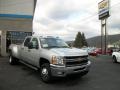 2013 Silver Ice Metallic Chevrolet Silverado 3500HD LT Crew Cab 4x4 Dually  photo #2