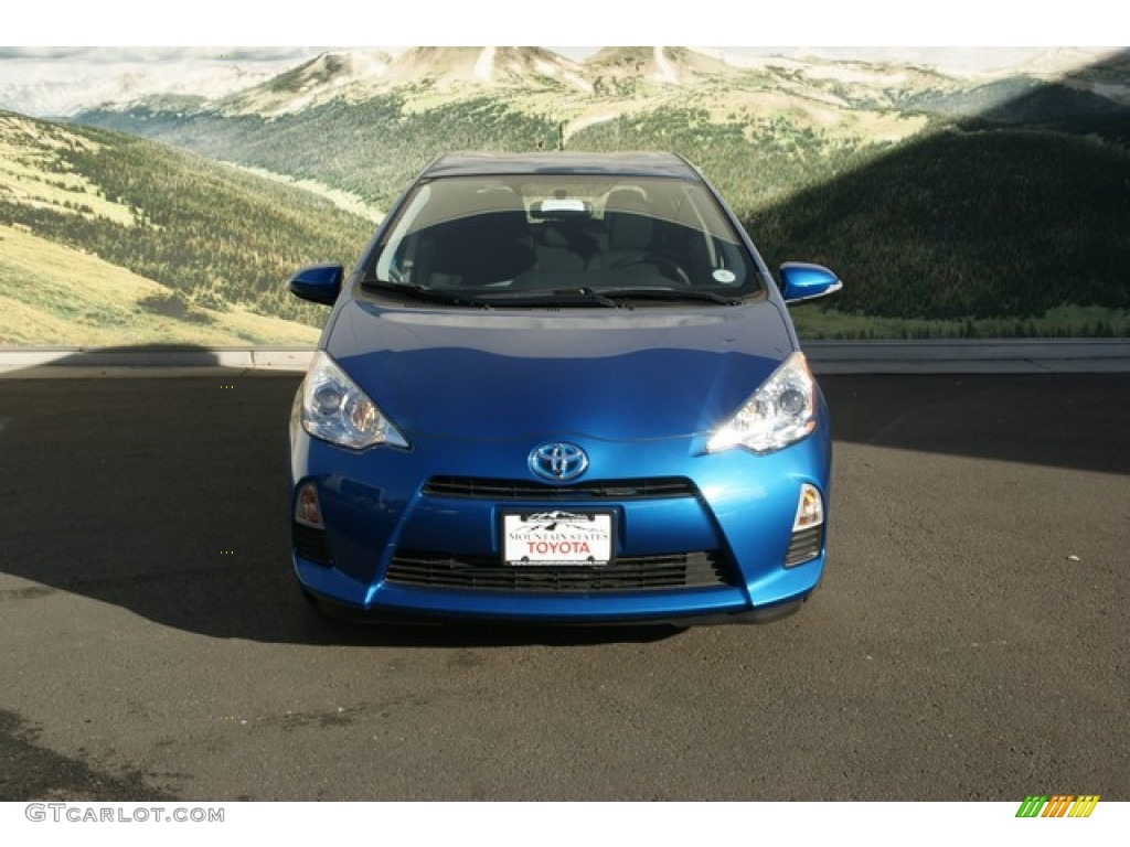 2012 Prius c Hybrid Three - Blue Streak Metallic / Light Blue Gray/Black photo #3