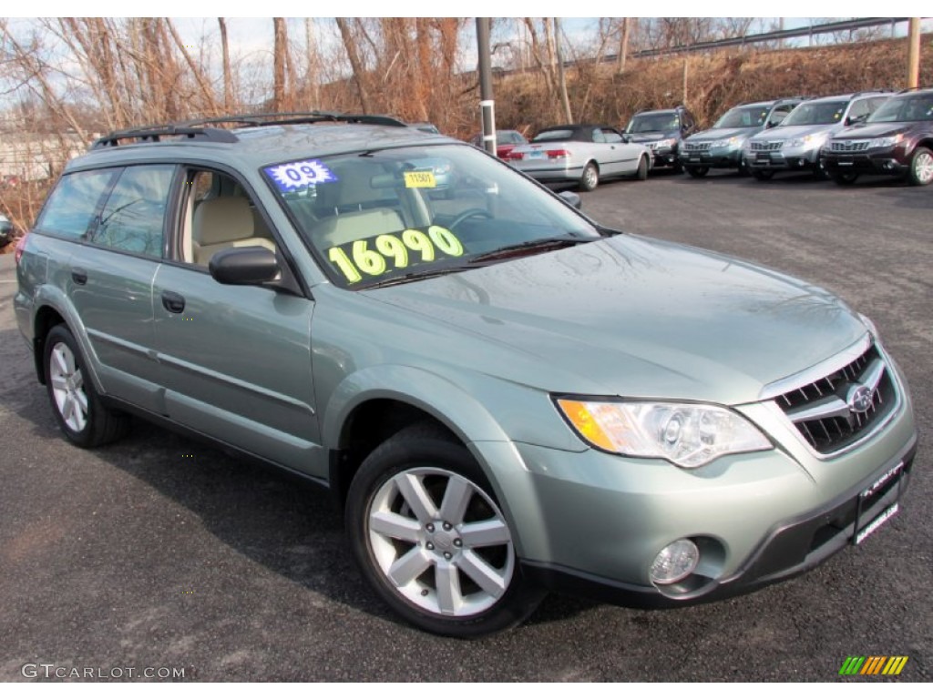 2009 Outback 2.5i Special Edition Wagon - Seacrest Green Metallic / Warm Ivory photo #3