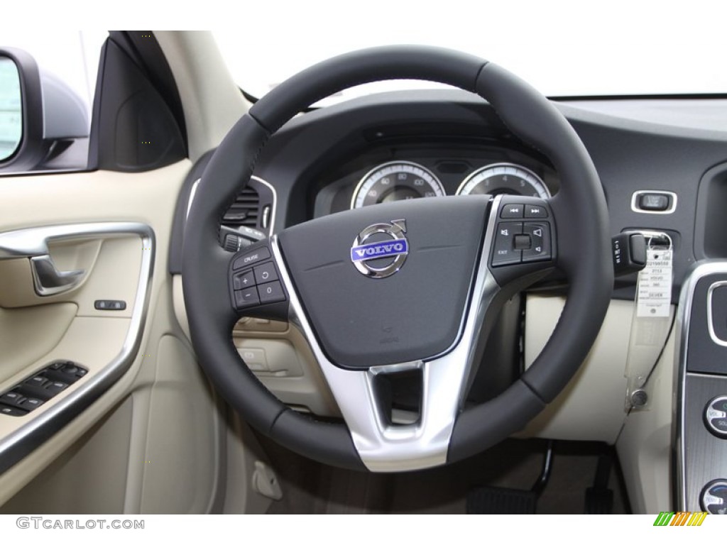 2013 Volvo S60 T5 Soft Beige Steering Wheel Photo #74398657
