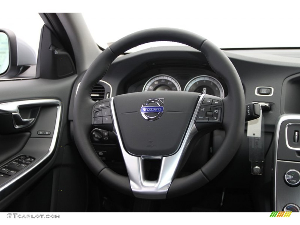 2013 Volvo S60 T5 Off Black Steering Wheel Photo #74399385