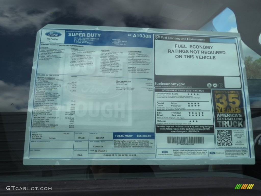 2013 Ford F250 Super Duty XLT Crew Cab 4x4 Window Sticker Photo #74399884