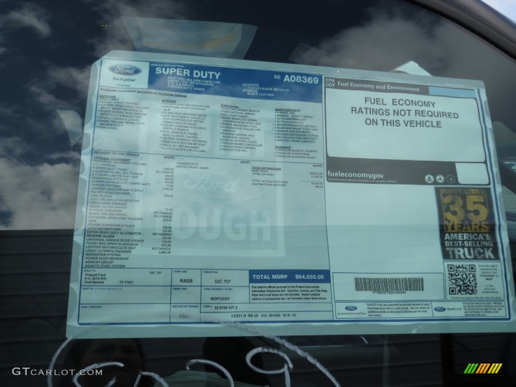2013 Ford F350 Super Duty Lariat Crew Cab 4x4 Dually Window Sticker Photos