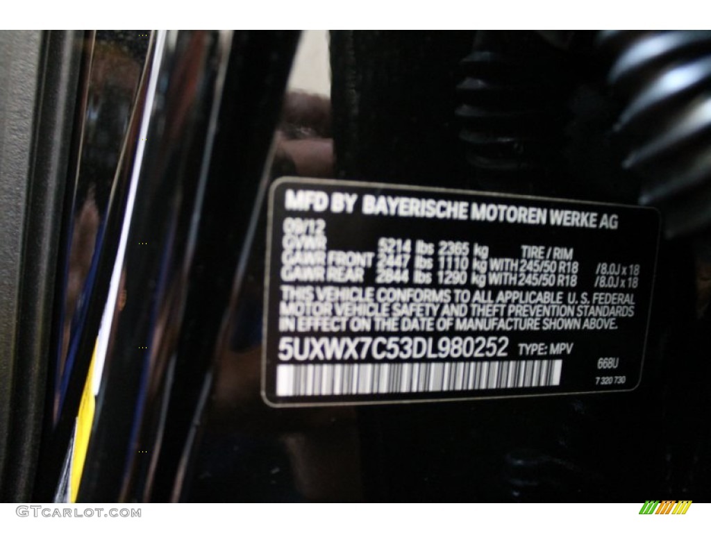 2013 X3 Color Code 668 for Jet Black Photo #74402530