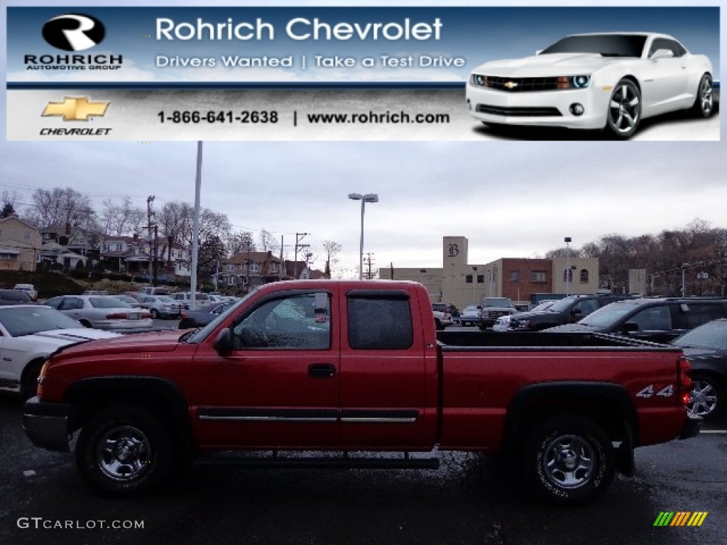 2003 Silverado 1500 LS Extended Cab 4x4 - Victory Red / Dark Charcoal photo #1