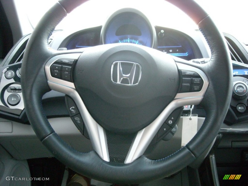2011 Honda CR-Z EX Sport Hybrid Gray Fabric Steering Wheel Photo #74405158