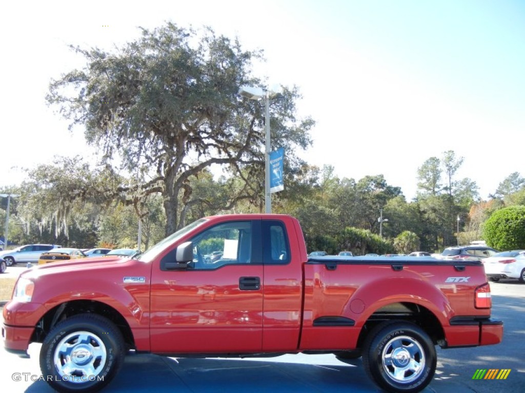 2005 F150 STX Regular Cab Flareside - Bright Red / Medium Flint Grey photo #2