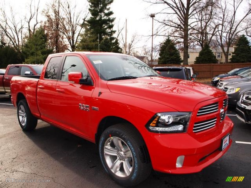 Flame Red 2013 Ram 1500 Sport Quad Cab 4x4 Exterior Photo #74407017