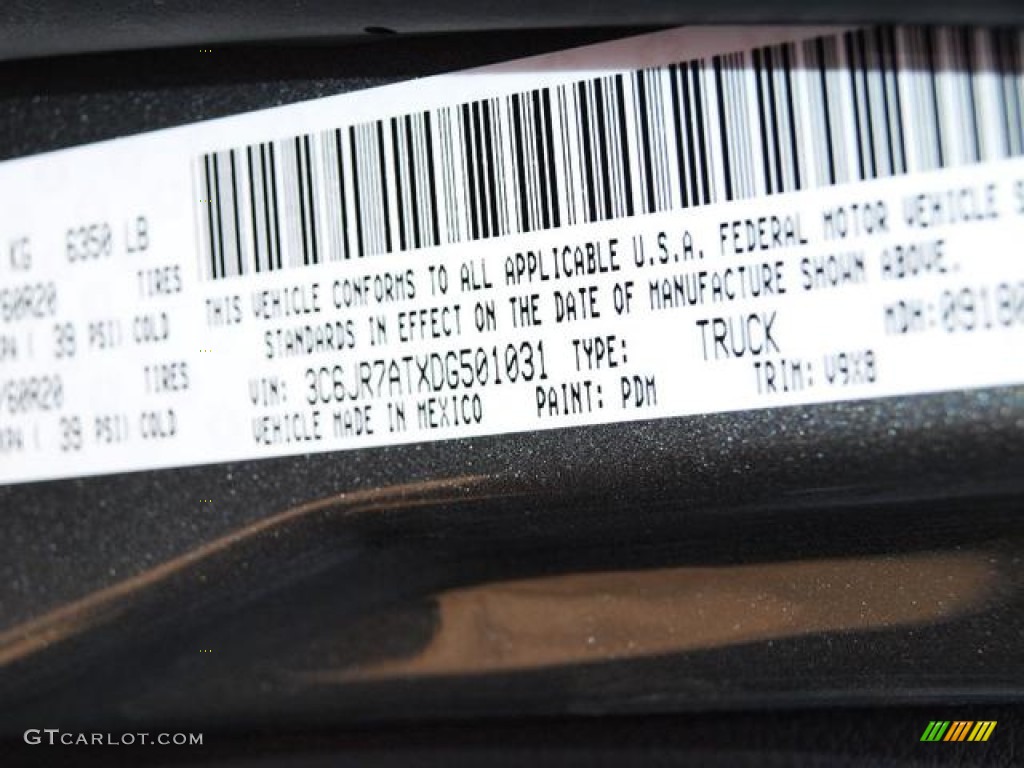 2013 1500 Color Code PDM for Mineral Gray Metallic Photo #74407696