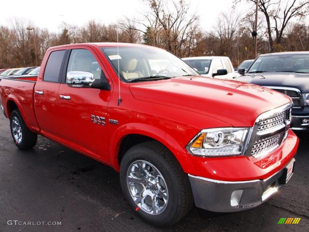 Flame Red 2013 Ram 1500 Laramie Quad Cab 4x4 Exterior Photo #74407741