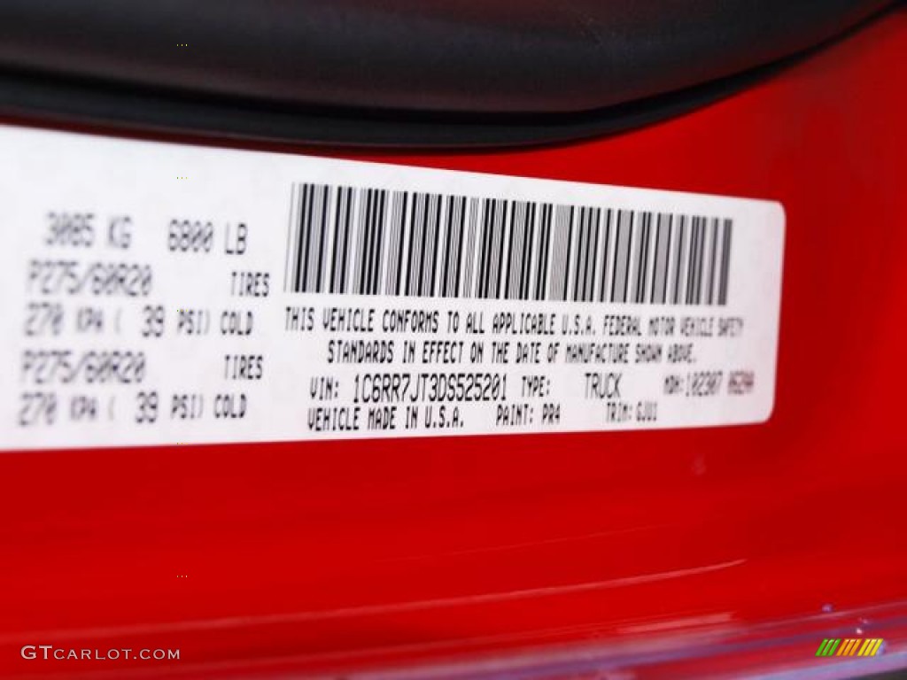 2013 1500 Color Code PR4 for Flame Red Photo #74407840