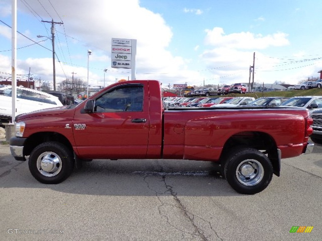 Inferno Red Crystal Pearl 2008 Dodge Ram 3500 ST Regular Cab 4x4 Dually Exterior Photo #74409316