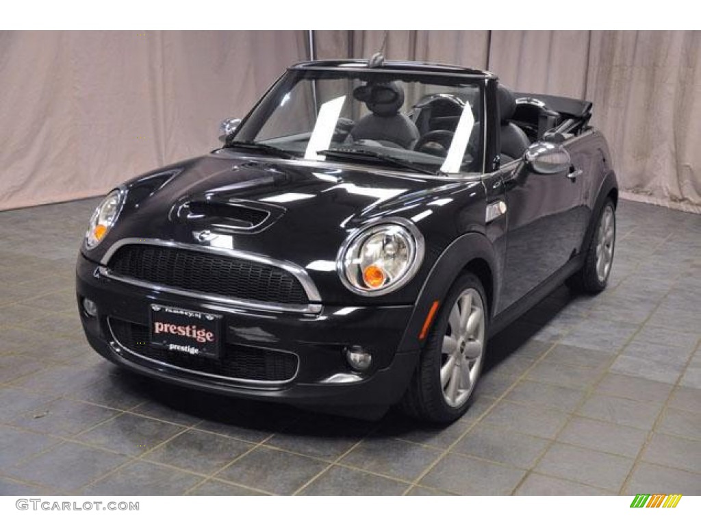 2010 Cooper S Convertible - Midnight Black Metallic / Grey/Carbon Black photo #1