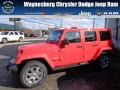 2013 Rock Lobster Red Jeep Wrangler Unlimited Sahara 4x4  photo #1