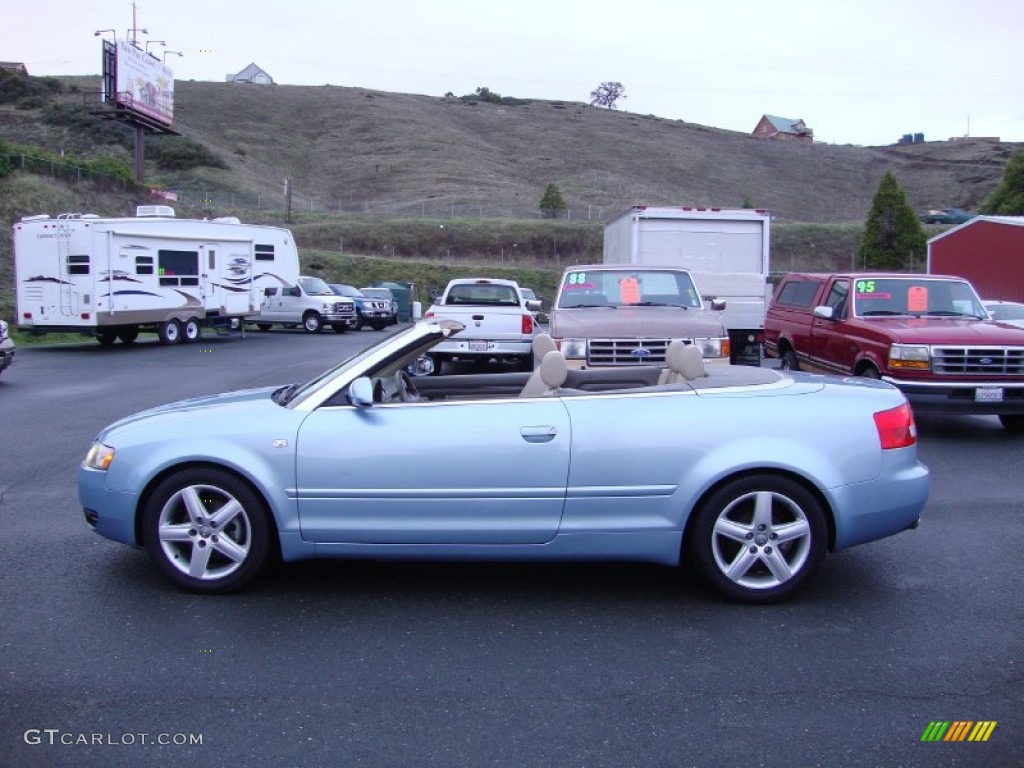 2004 A4 1.8T Cabriolet - Aquamarine Blue Metallic / Beige photo #5