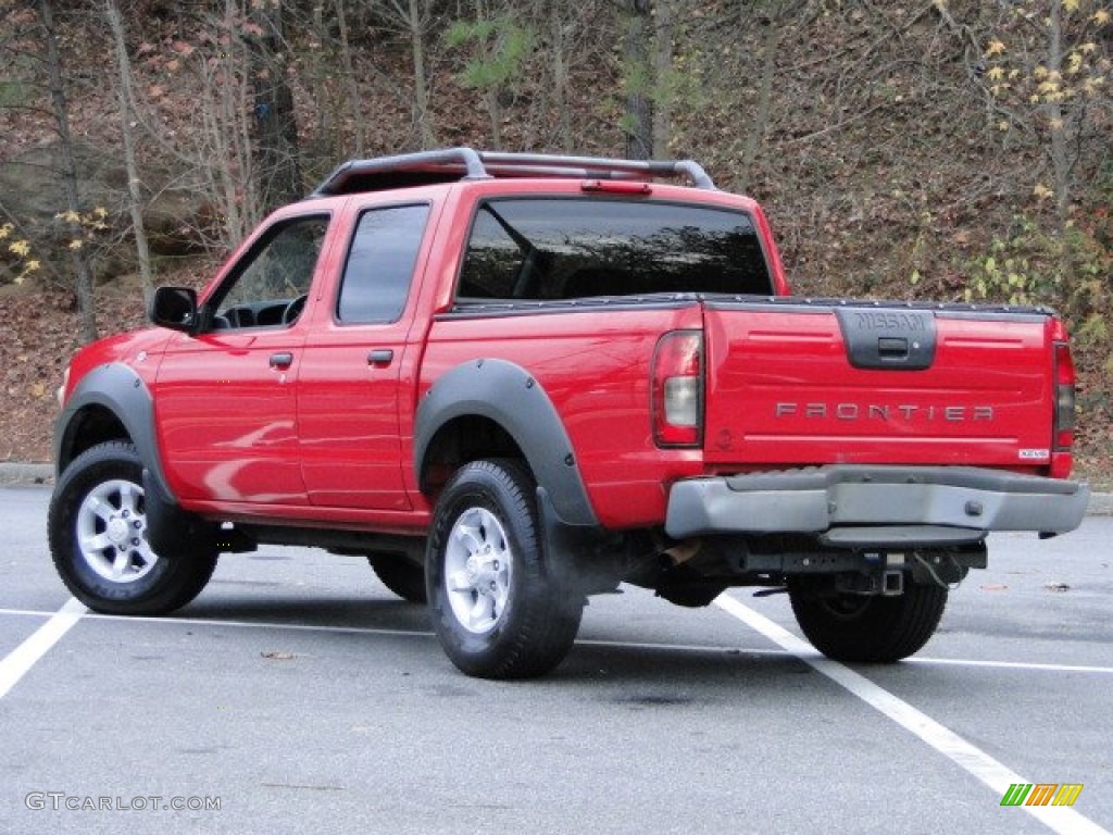 2001 Frontier XE V6 Crew Cab - Aztec Red / Gray photo #3