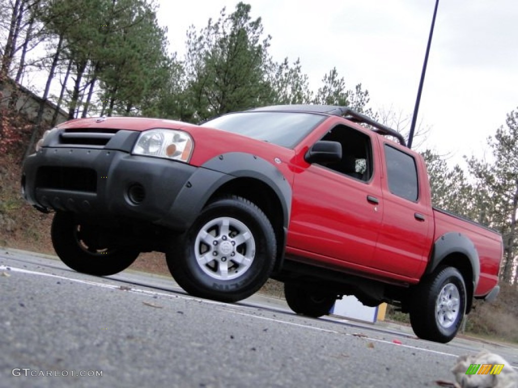 2001 Frontier XE V6 Crew Cab - Aztec Red / Gray photo #4