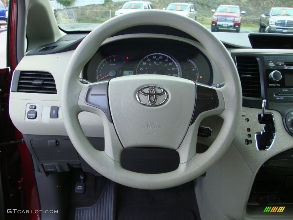 2012 Toyota Sienna Standard Sienna Model Bisque Steering Wheel Photo #74413315