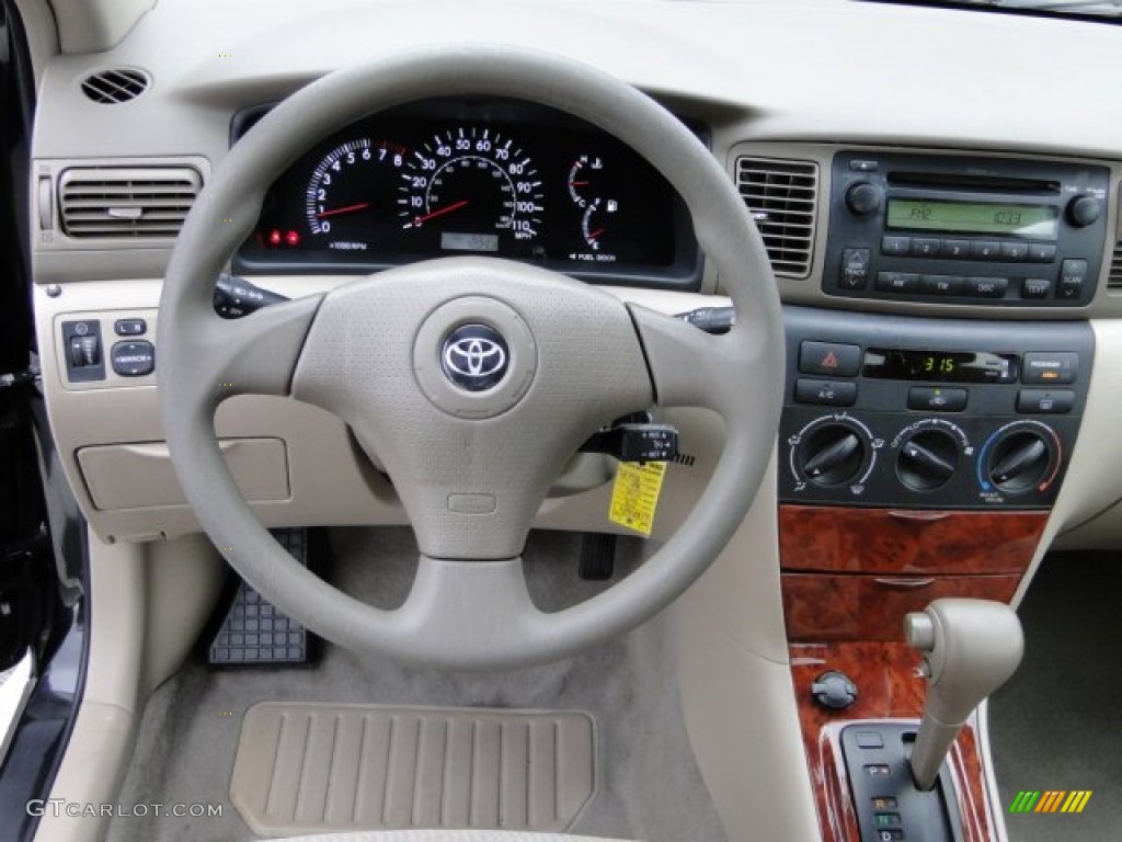 2008 Toyota Corolla LE Beige Steering Wheel Photo #74413982