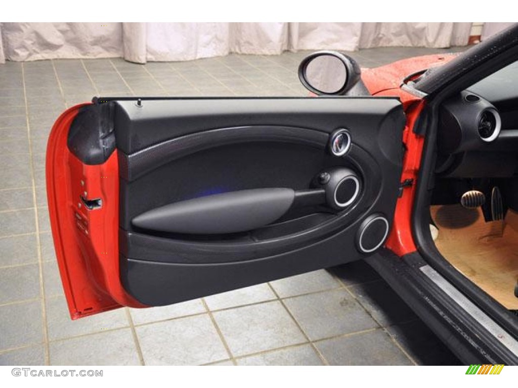 2013 Mini Cooper S Coupe Carbon Black Door Panel Photo #74414922