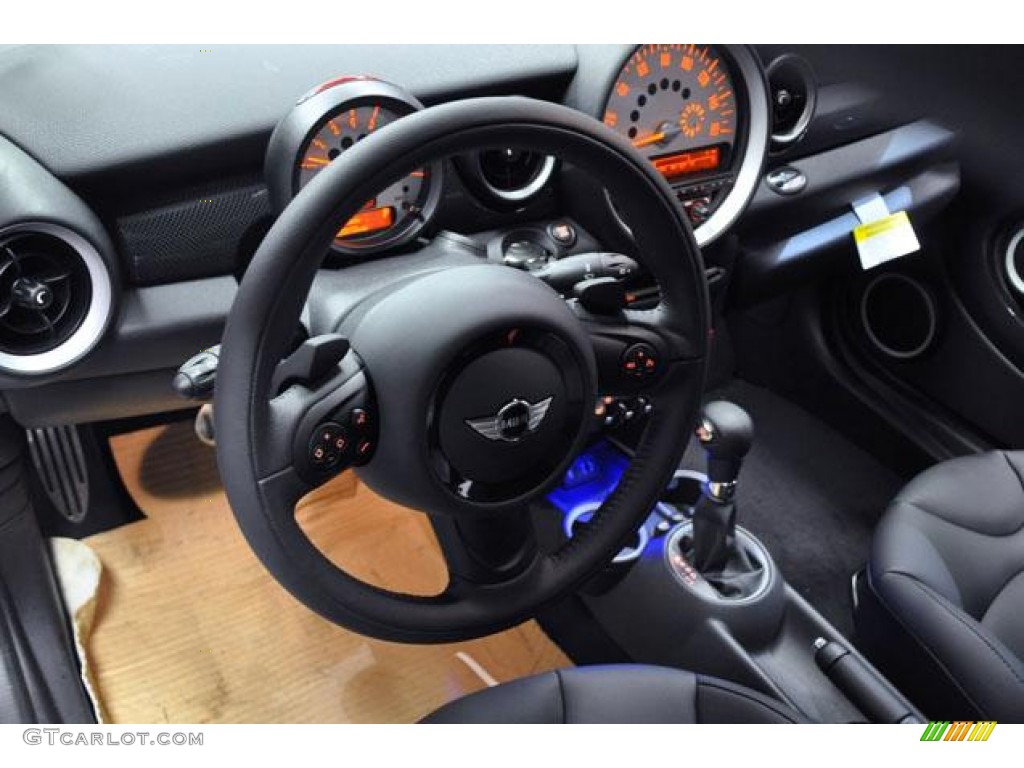 2013 Mini Cooper S Coupe Carbon Black Steering Wheel Photo #74415010