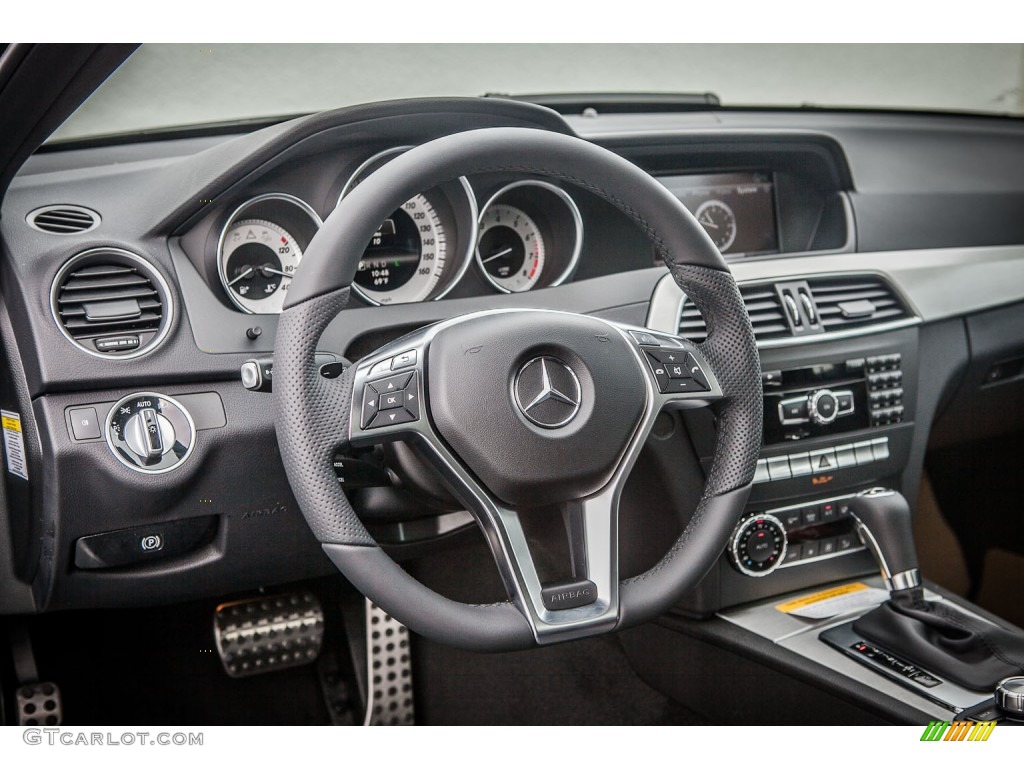 2013 Mercedes-Benz C 250 Coupe Black Steering Wheel Photo #74416051