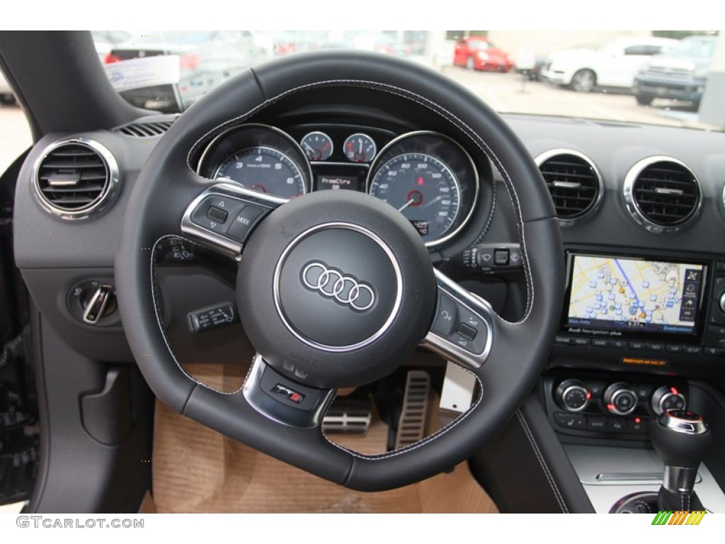 2013 Audi TT S 2.0T quattro Coupe Black Steering Wheel Photo #74416066