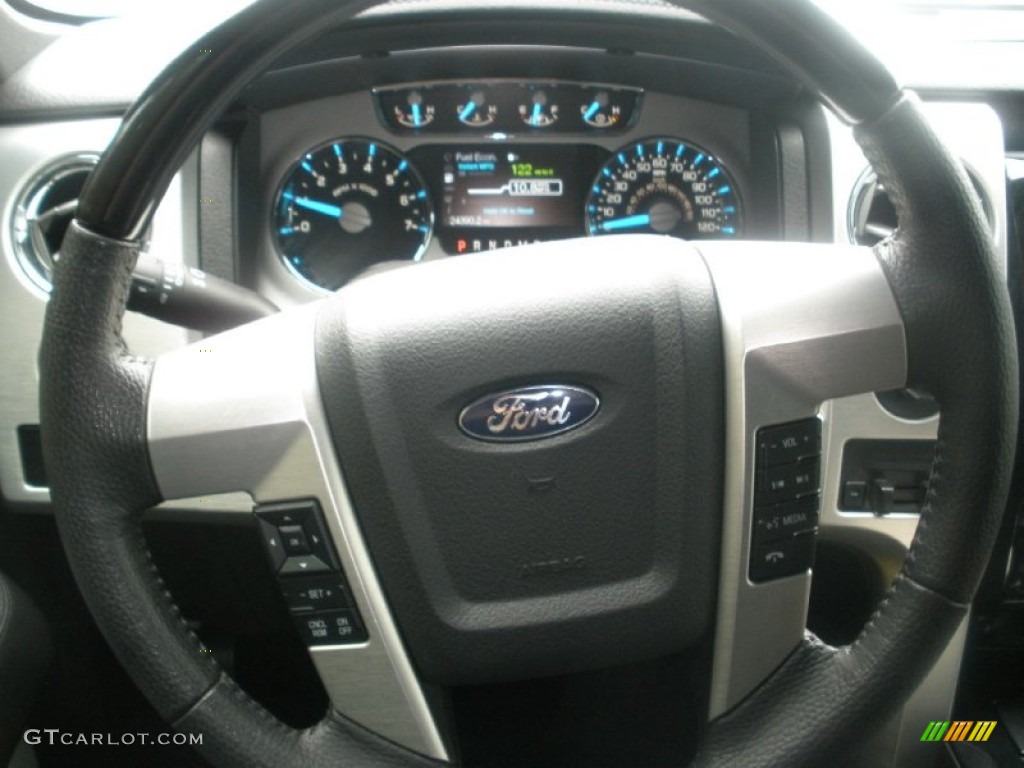 2011 Ford F150 Platinum SuperCrew 4x4 Sienna Brown/Black Steering Wheel Photo #74416478