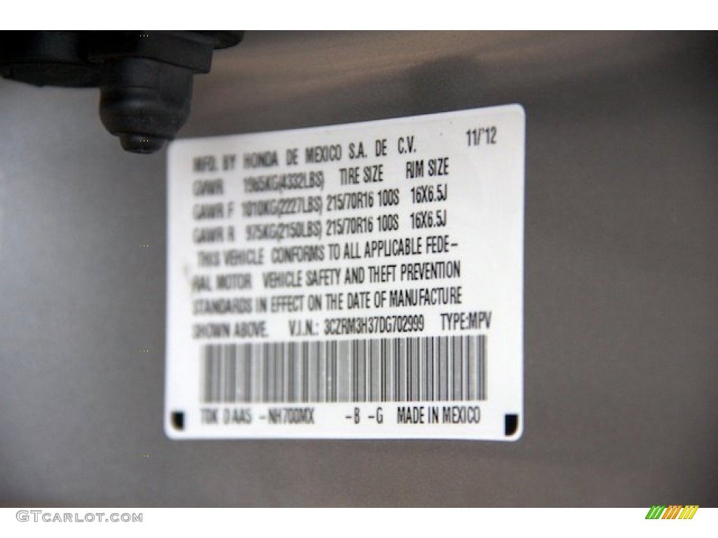 2013 CR-V LX - Alabaster Silver Metallic / Gray photo #19