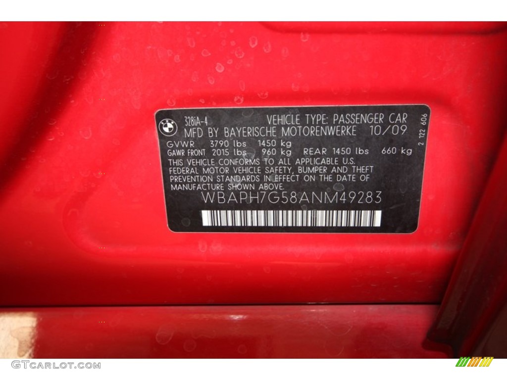 2010 3 Series 328i Sedan - Crimson Red / Black photo #10