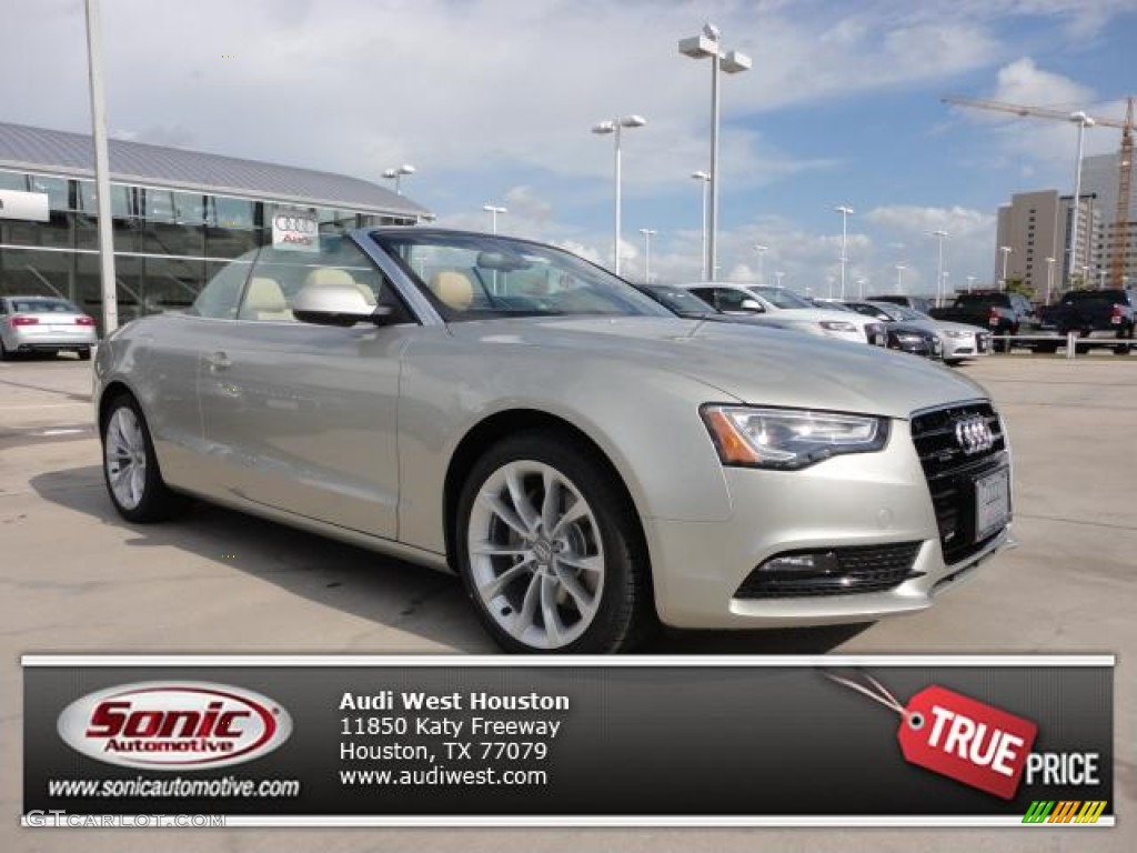 2013 A5 2.0T quattro Cabriolet - Cuvee Silver Metallic / Velvet Beige/Moor Brown photo #1