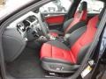 2013 Audi S4 Black/Magma Red Interior Front Seat Photo