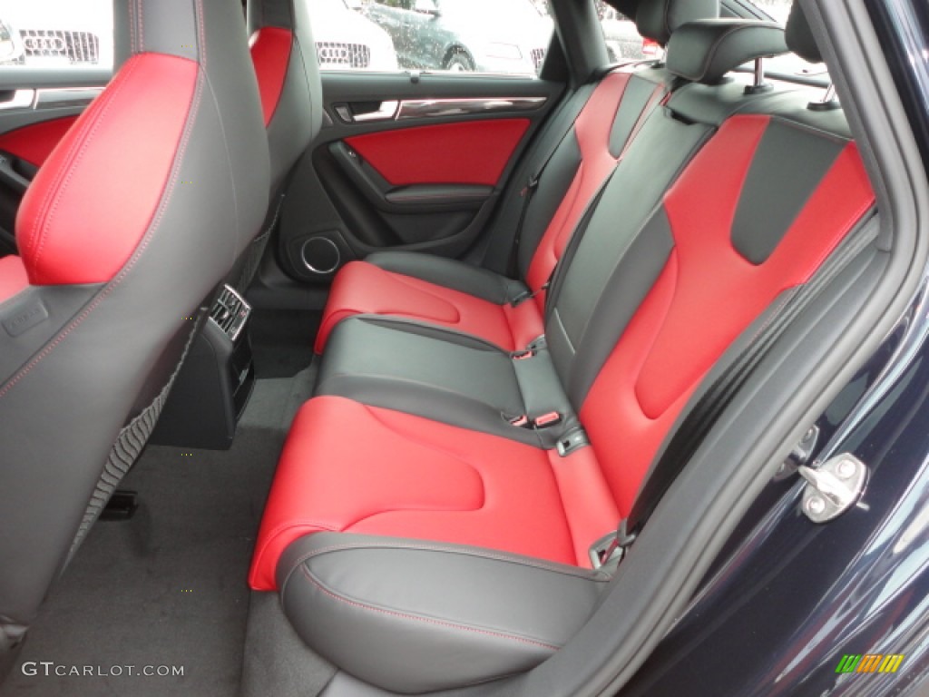 Black/Magma Red Interior 2013 Audi S4 3.0T quattro Sedan Photo #74429575