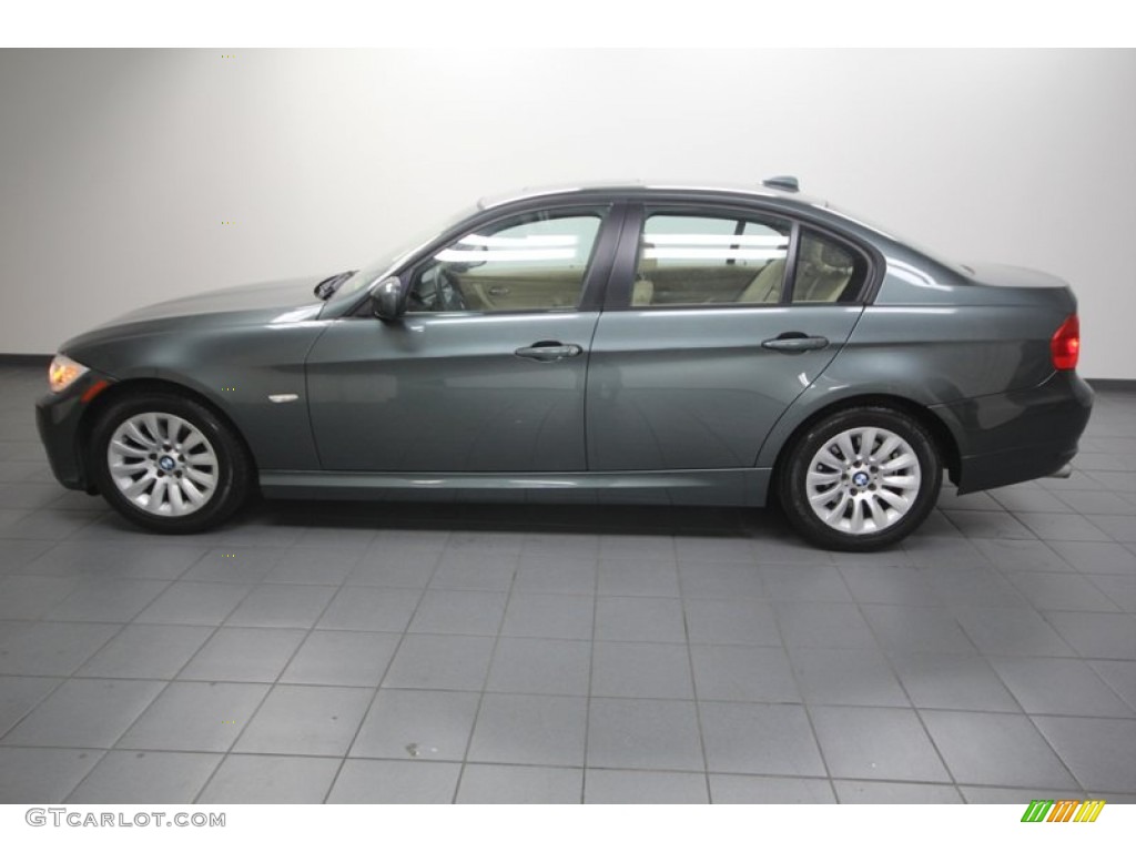 2009 3 Series 328i Sedan - Tasman Green Metallic / Beige photo #2