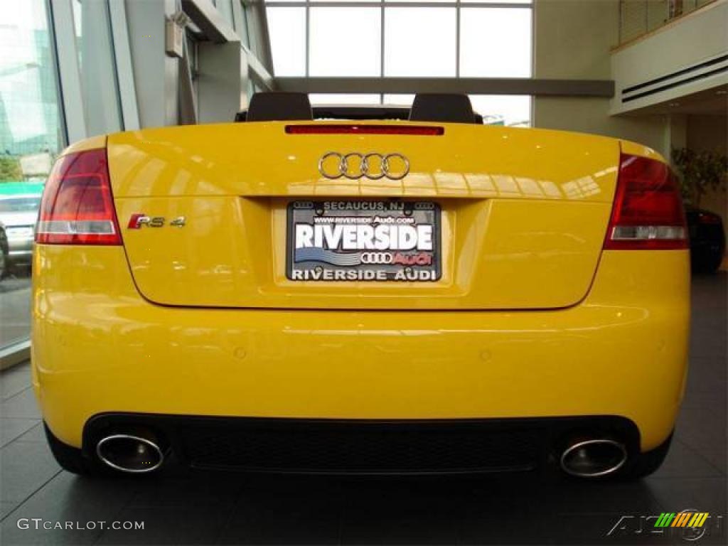 2008 RS4 4.2 quattro Convertible - Imola Yellow / Black photo #5