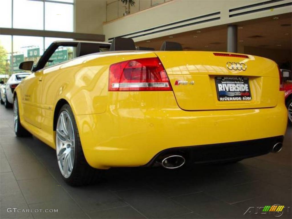 2008 RS4 4.2 quattro Convertible - Imola Yellow / Black photo #6